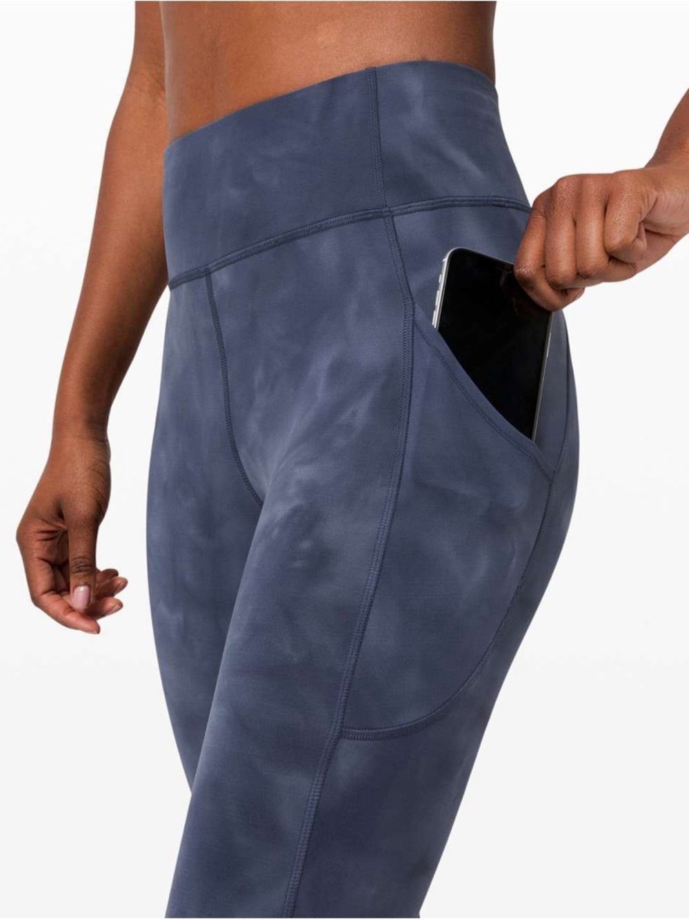 Lululemon Invigorate High Rise Crop 23” Everlux Diamond Dye Naval Blue 8 - Picture 8 of 15